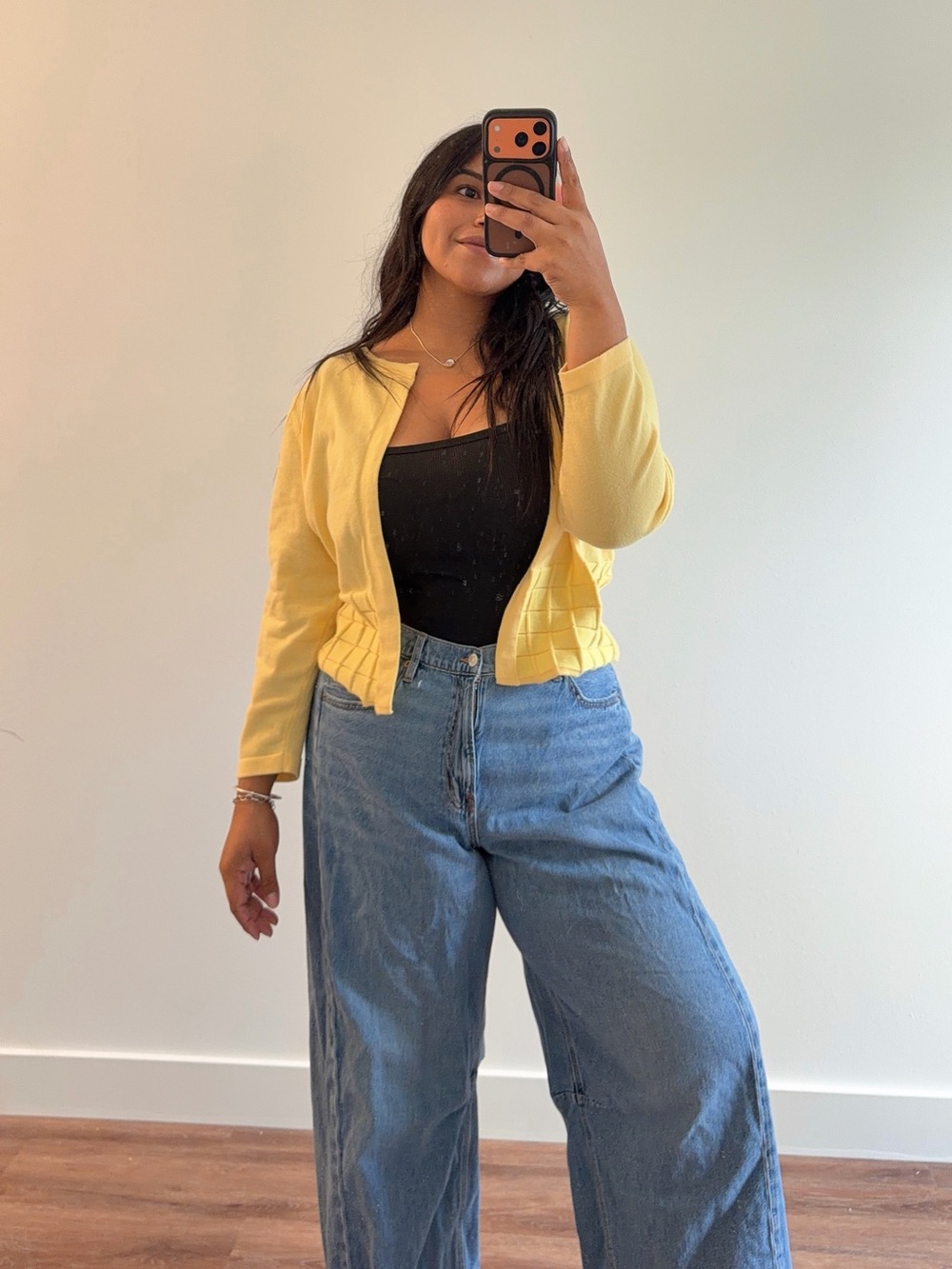 Yellow Women's Cropped Cardigan Jacket